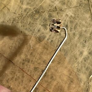 Vintage Gold Tone Clear Stone Stick Pin Hat Pin Estate Jewelry